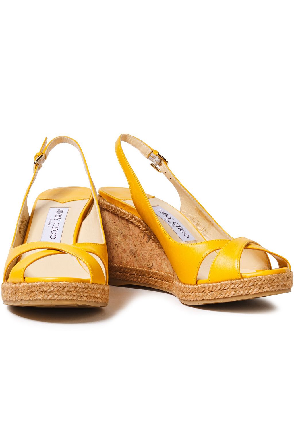 JIMMY CHOO Amely leather wedge slingback sandals