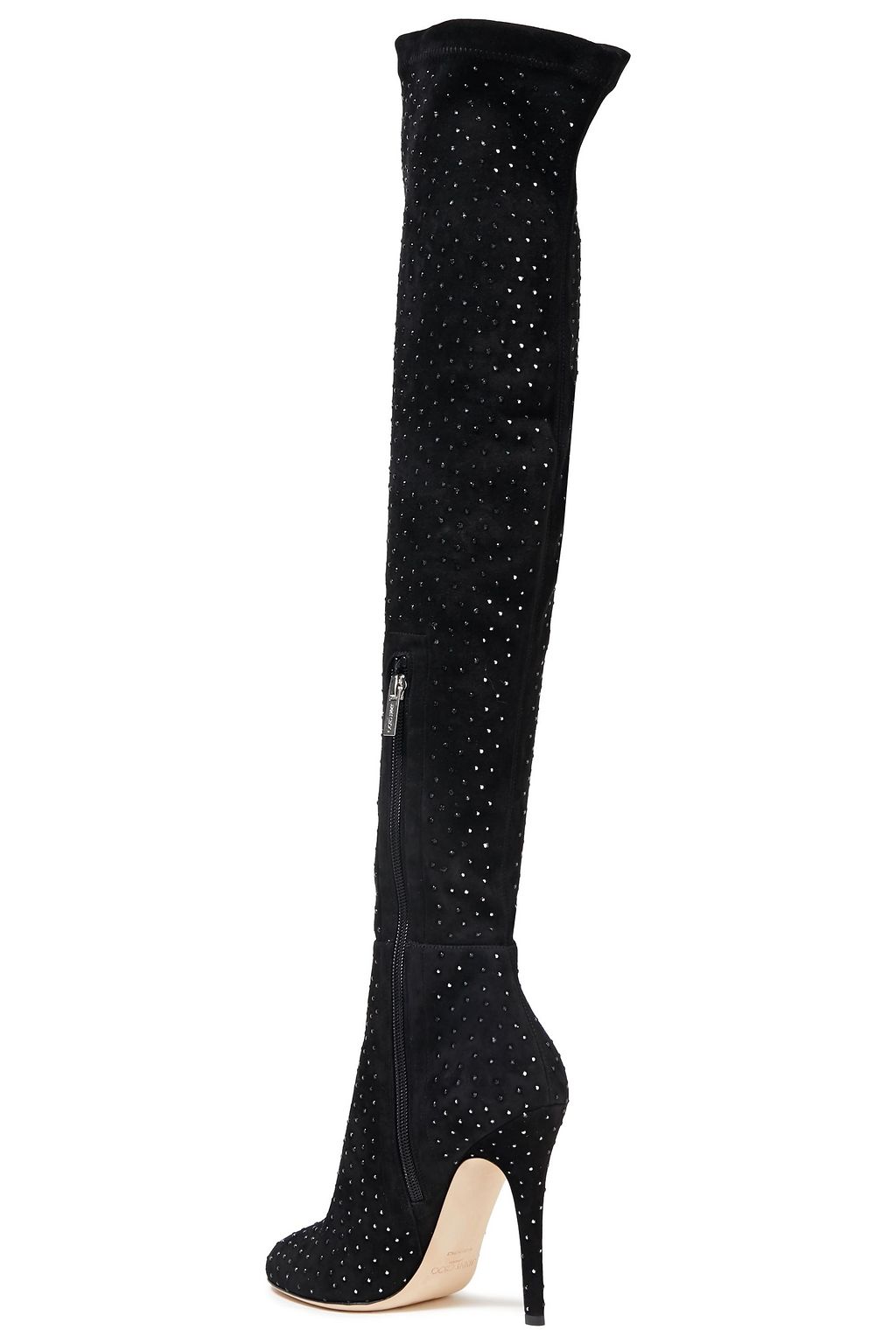 JIMMY CHOO Turnerry crystal-embellished stretch-suede over-the-knee boots