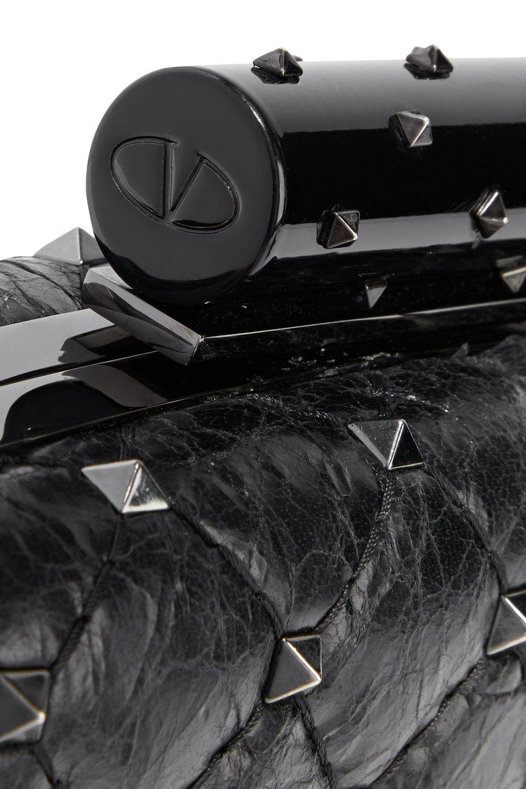 VALENTINO GARAVANI Rockstud Spike quilted leather clutch