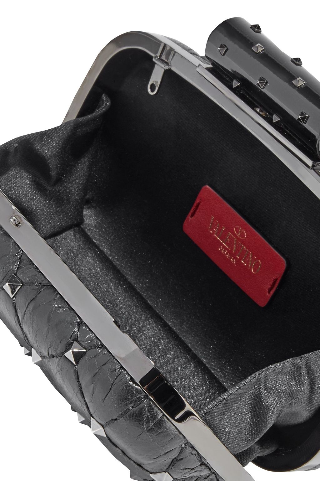 VALENTINO GARAVANI Rockstud Spike quilted leather clutch