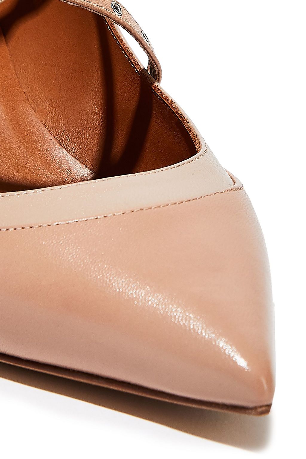 VALENTINO GARAVANI Love Latch eyelet-embellished two-tone leather pumps