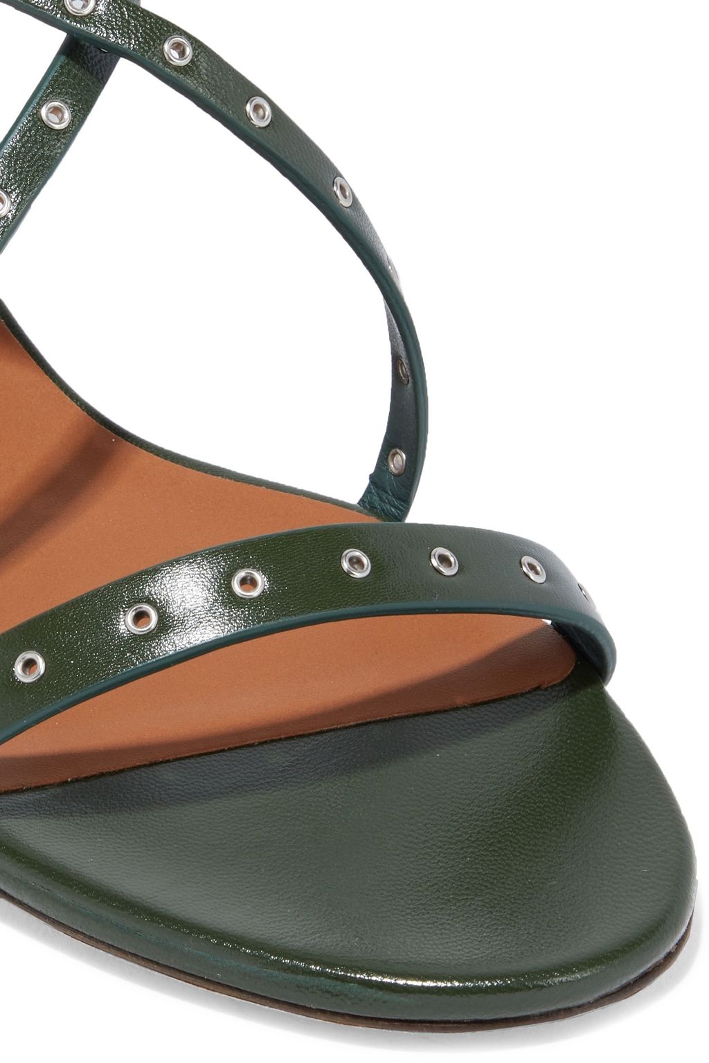 VALENTINO GARAVANI Love Latch eyelet-embellished leather sandals