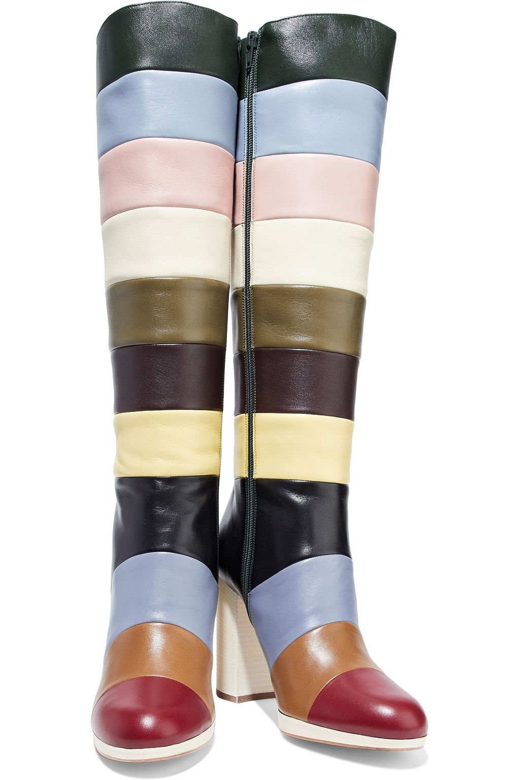 VALENTINO GARAVANI Bo-Y-Ch striped leather boots