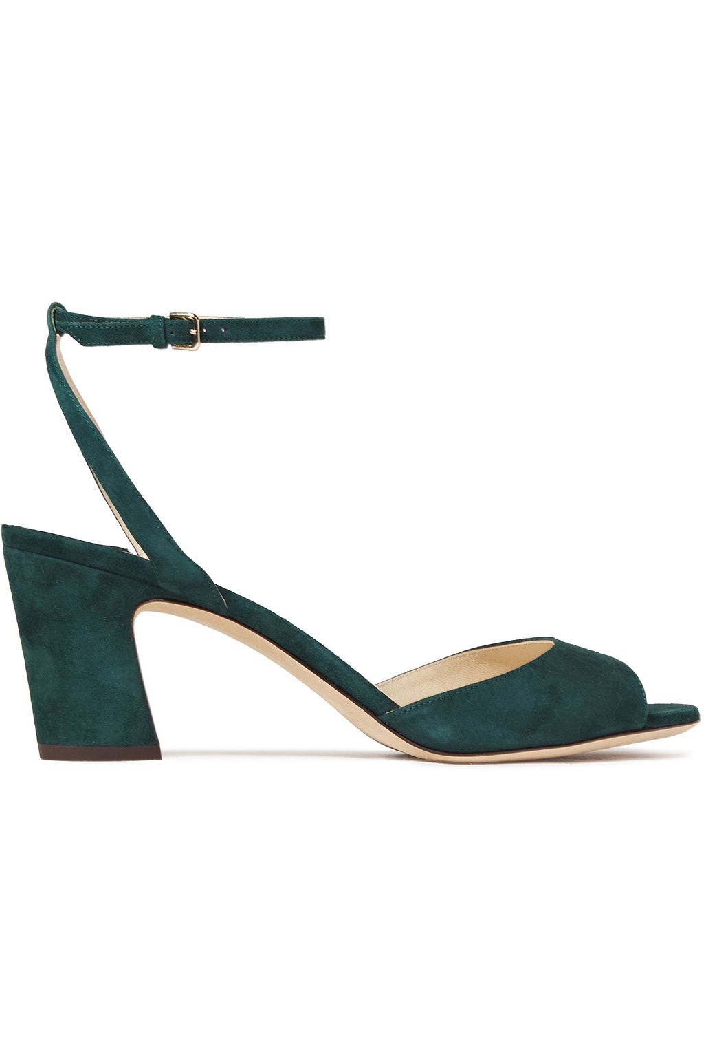 green mid heel sandals