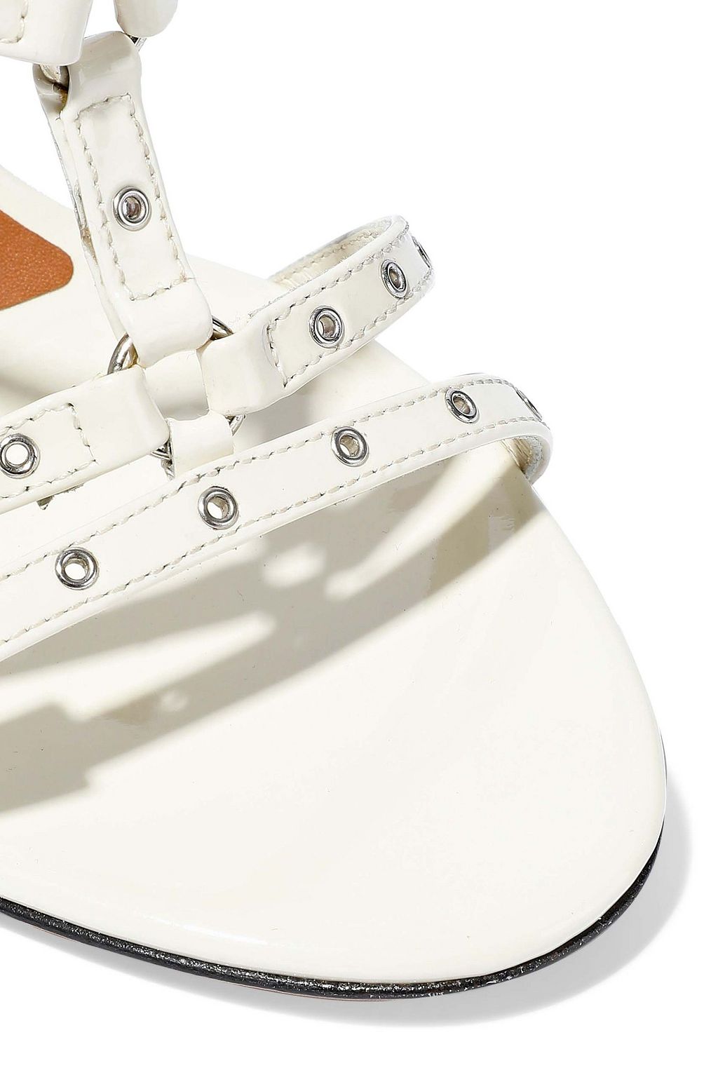 VALENTINO GARAVANI Cutout embellished patent-leather sandals