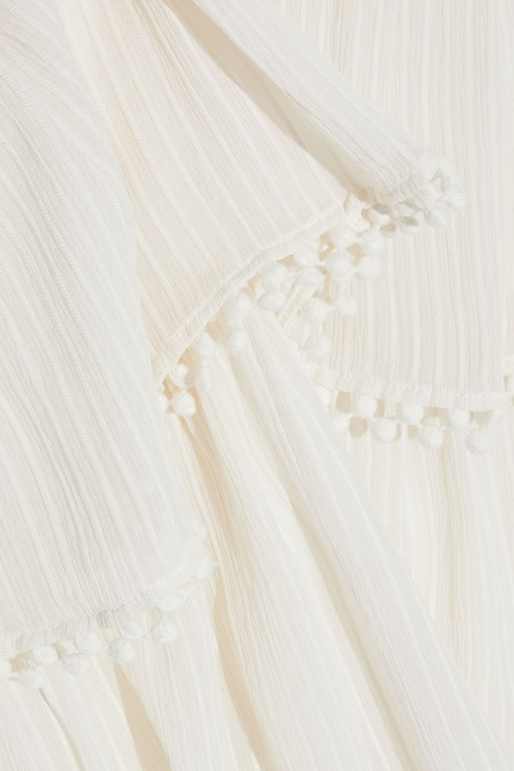 ZIMMERMANN Ninety-Six tiered ribbed silk-georgette midi skirt