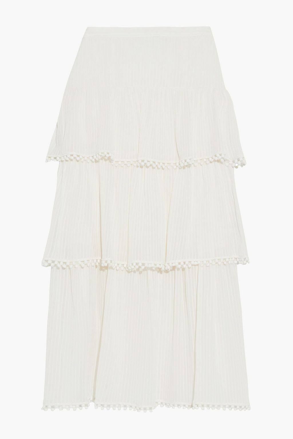 white ribbed midi skirt