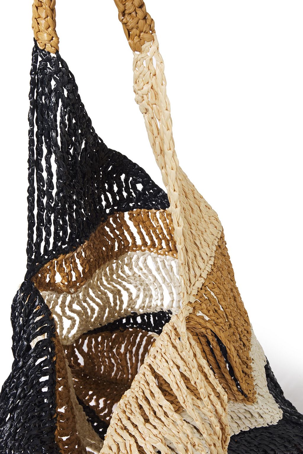 M MISSONI Color-block faux raffia tote