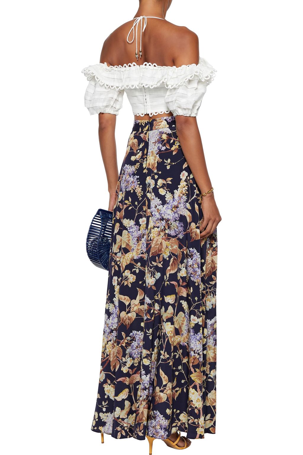 ZIMMERMANN Sabotage floral-print silk-blend crepe de chine maxi skirt