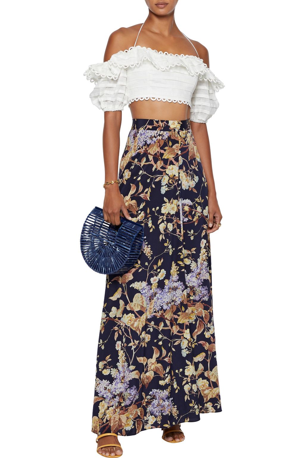 ZIMMERMANN Sabotage floral-print silk-blend crepe de chine maxi skirt