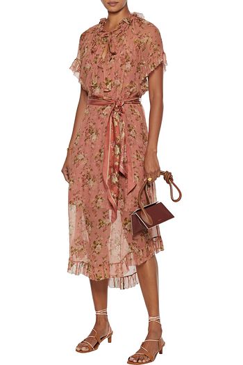cami tier midi dress in metallic classic corsage