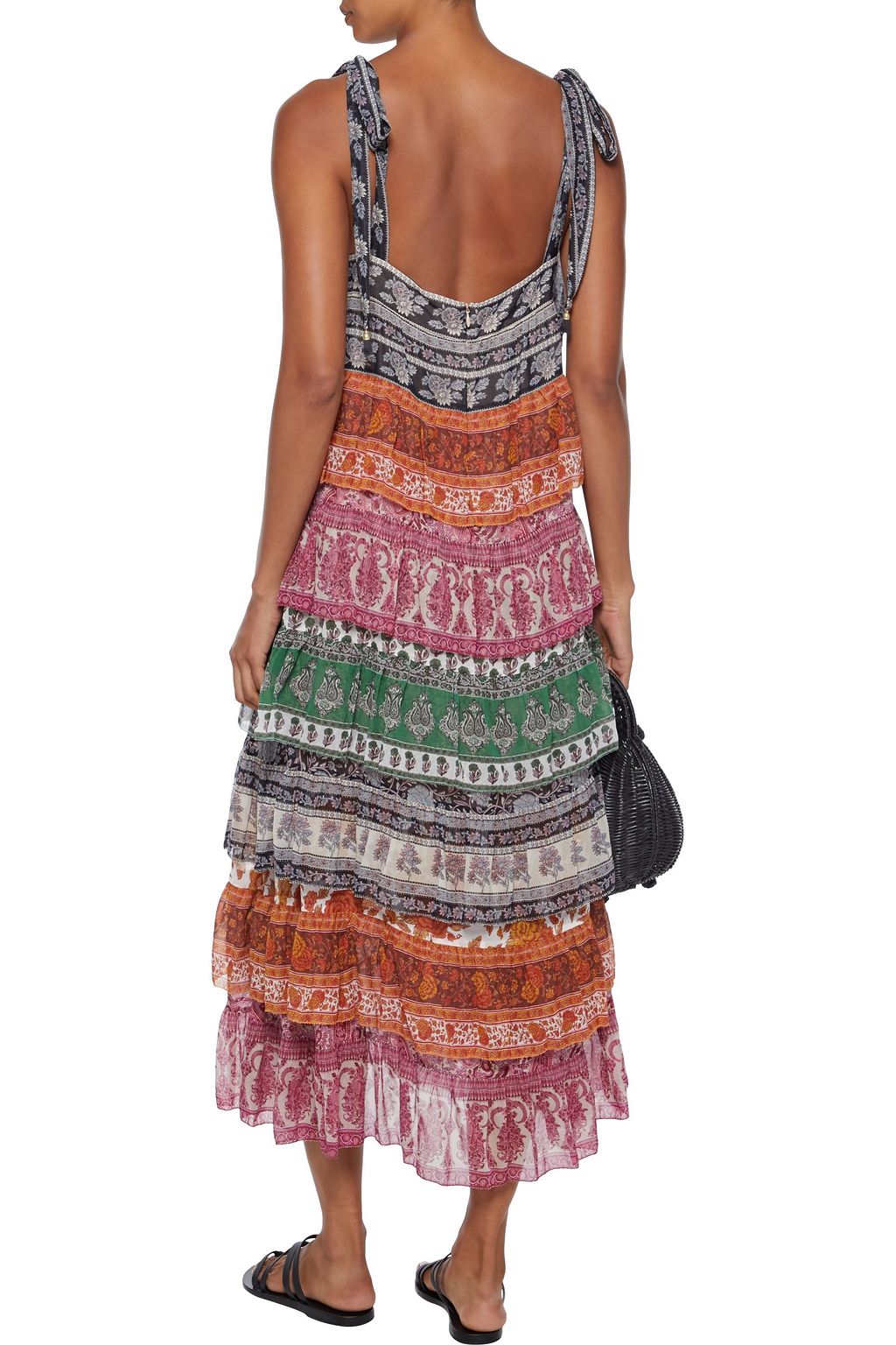 ZIMMERMANN Amari tiered printed cotton and silk-blend midi dress