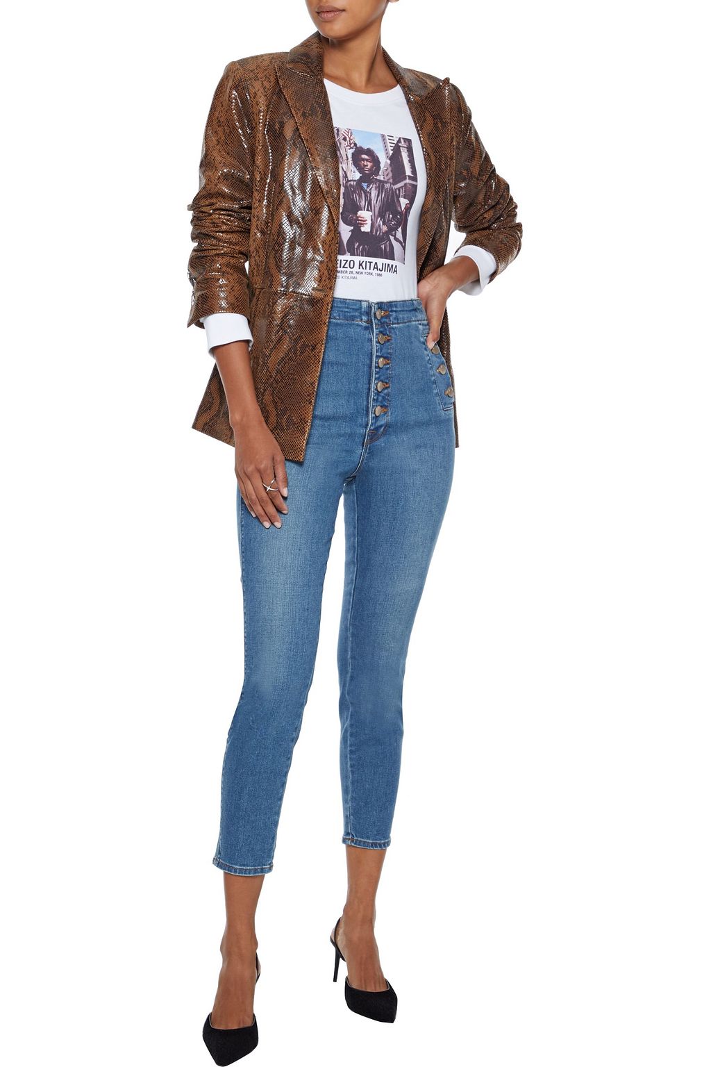 J BRAND Cropped high-rise skinny jeans
