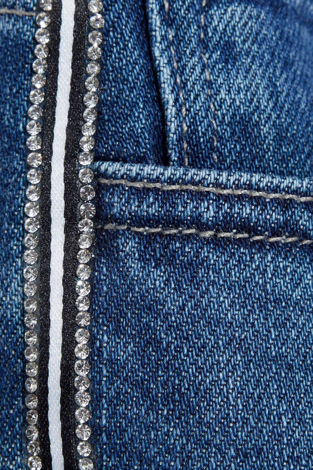 Mid denim Jules crystal-embellished 