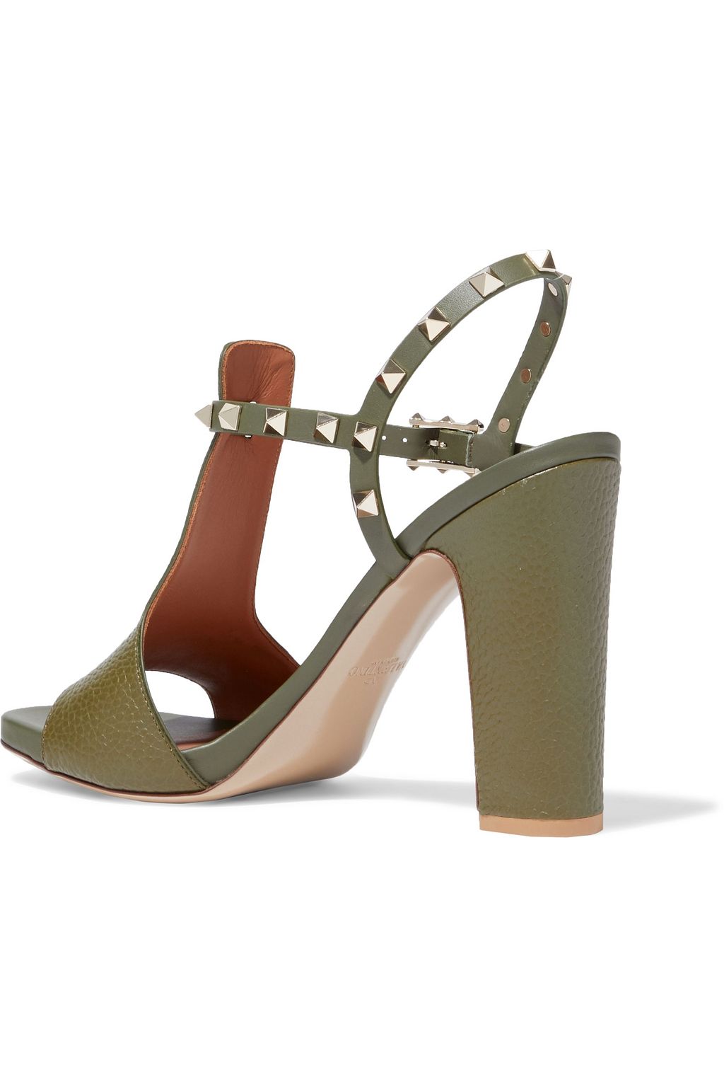 VALENTINO GARAVANI Rockstud pebbled-leather sandals