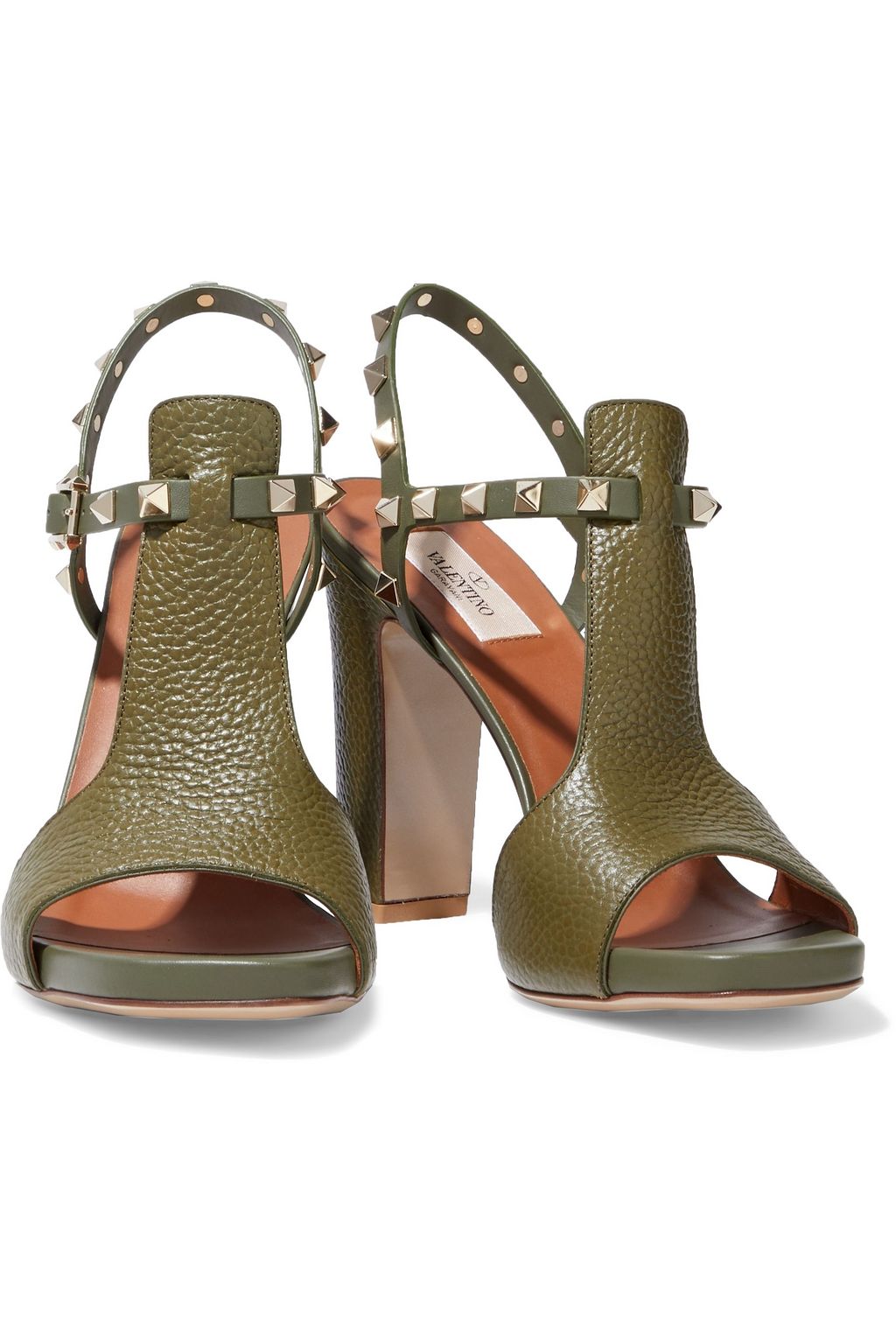 VALENTINO GARAVANI Rockstud pebbled-leather sandals