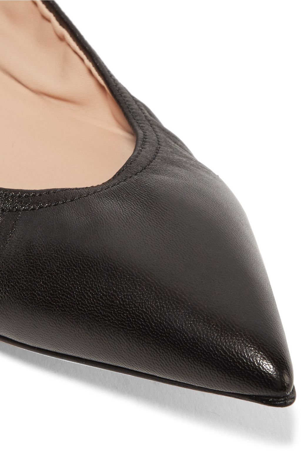 VALENTINO GARAVANI Love Latch eyelet-embellished leather point-toe flats