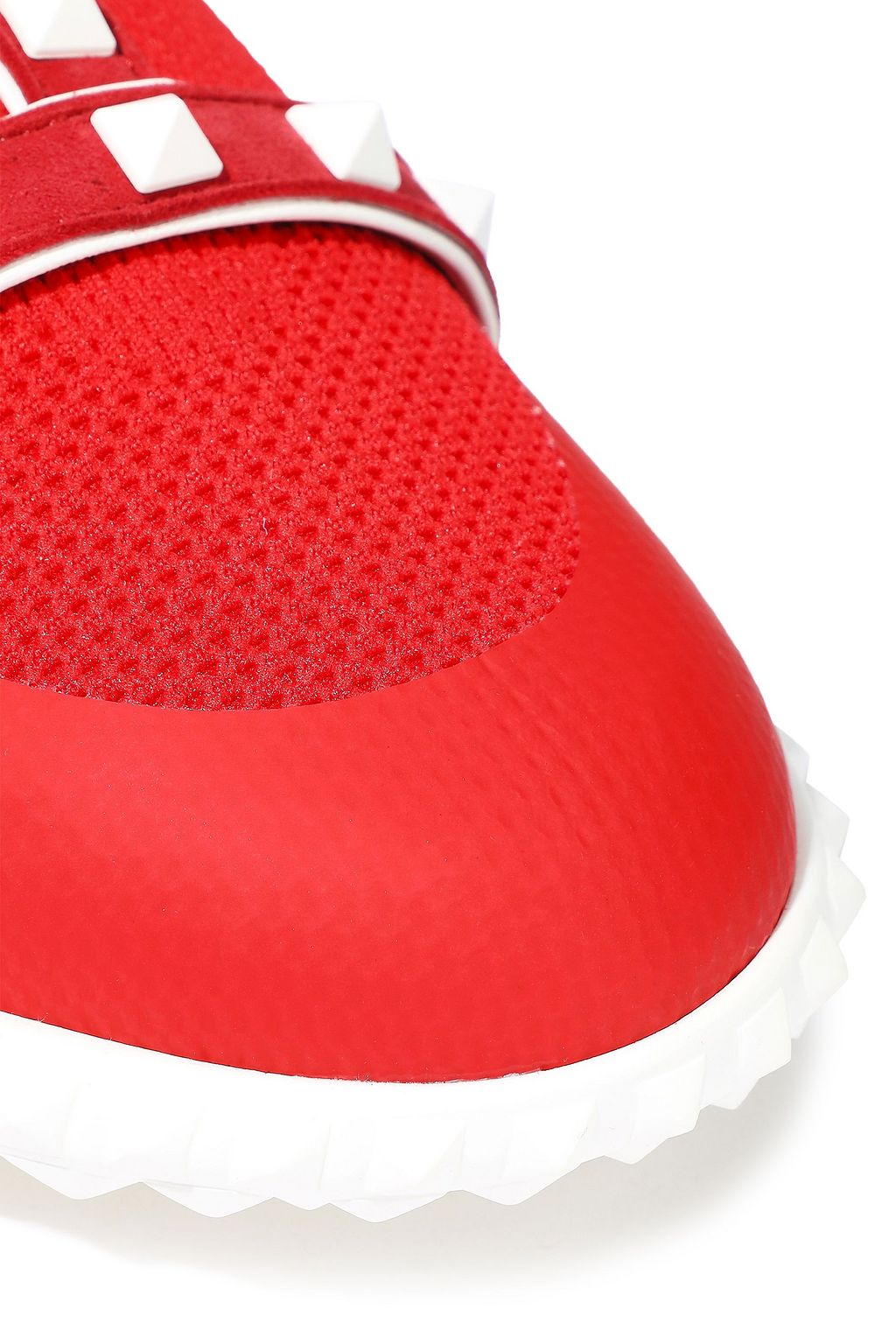 VALENTINO GARAVANI Rockstud stretch-knit high-top sneakers