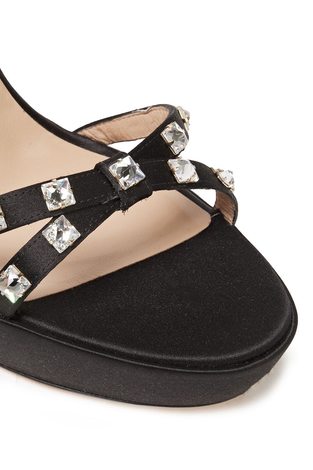VALENTINO GARAVANI Rockstud Glam satin platform sandals