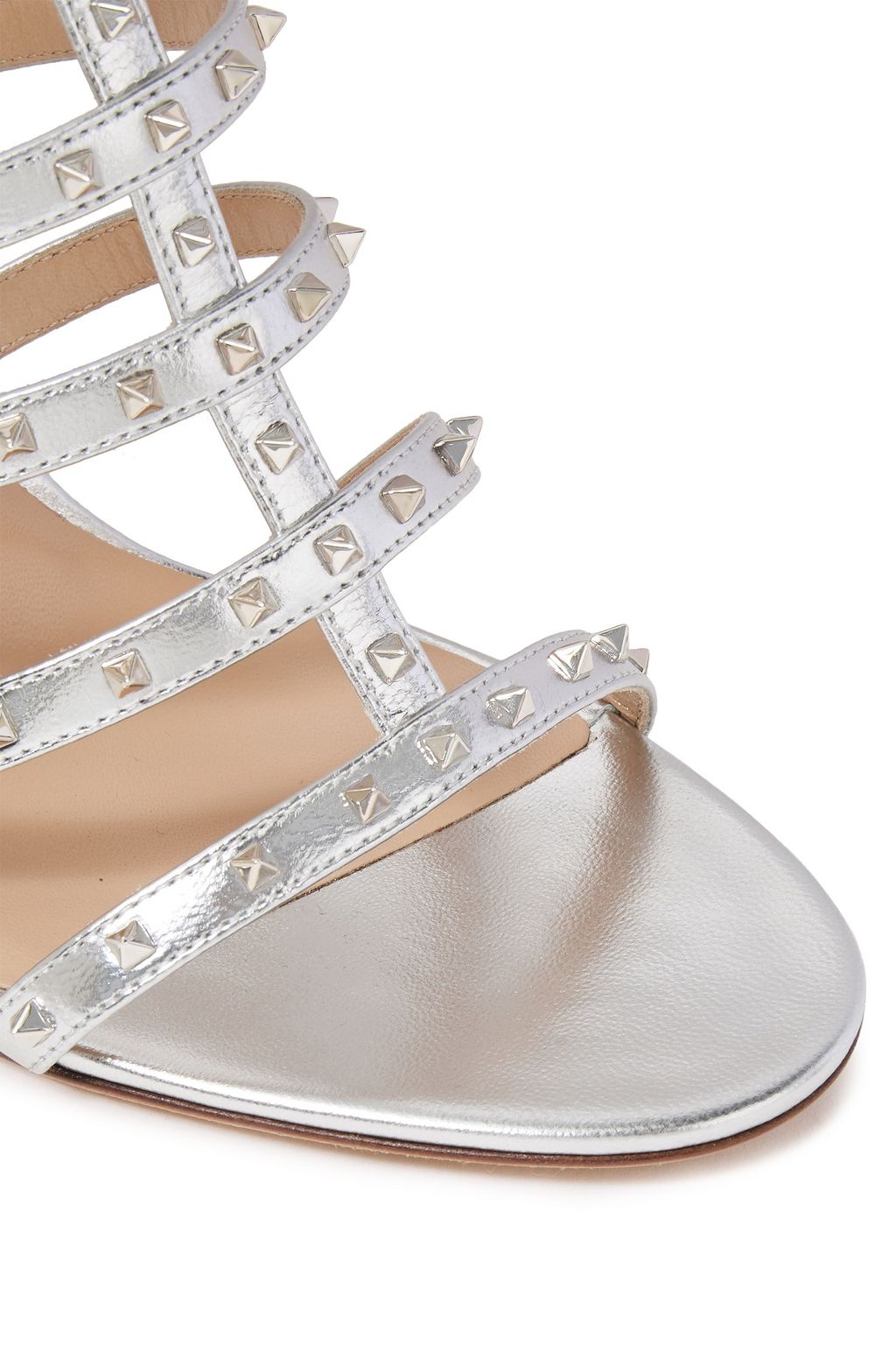 VALENTINO GARAVANI Rockstud Spike metallic leather sandals
