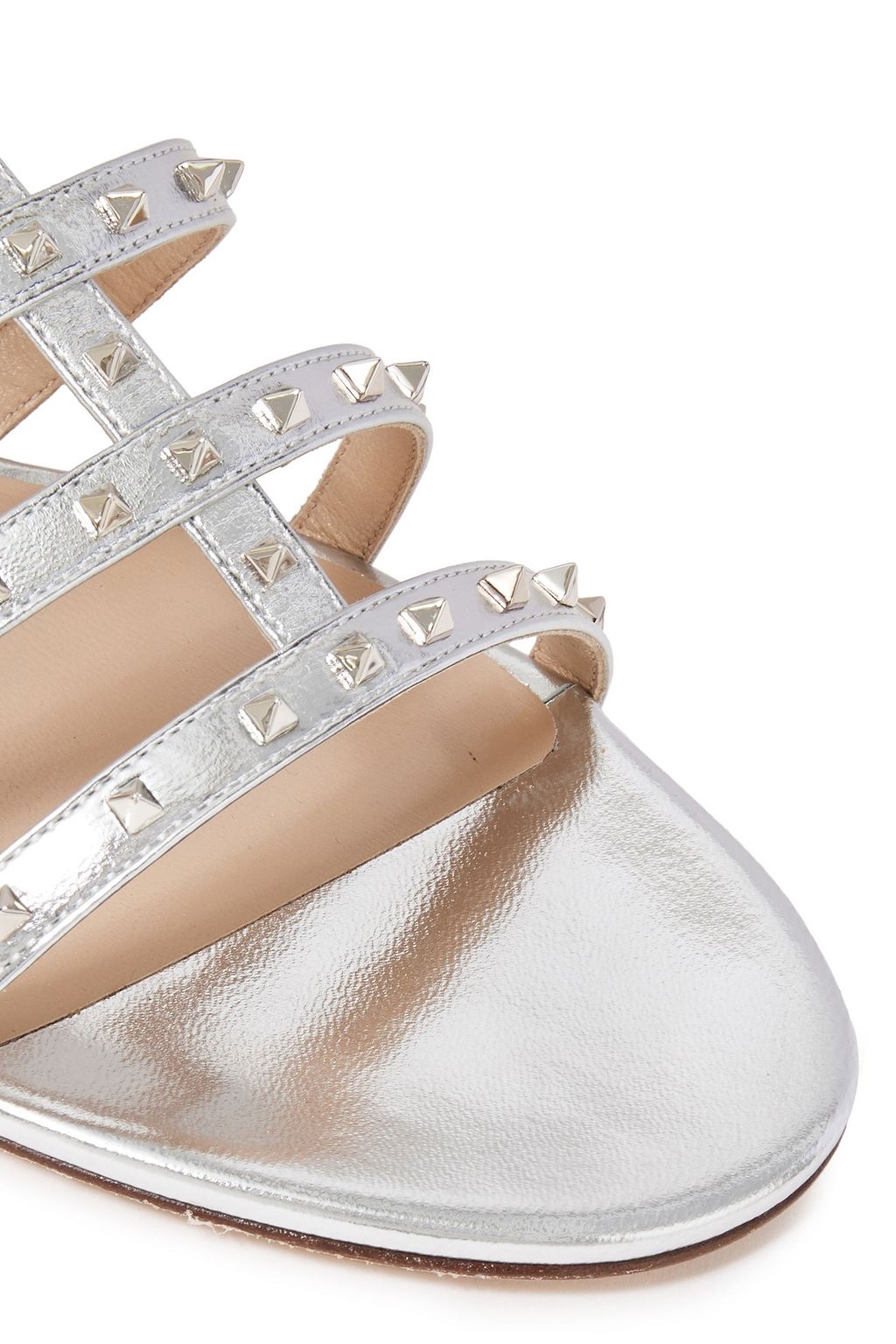 VALENTINO GARAVANI Rockstud metallic leather sandals
