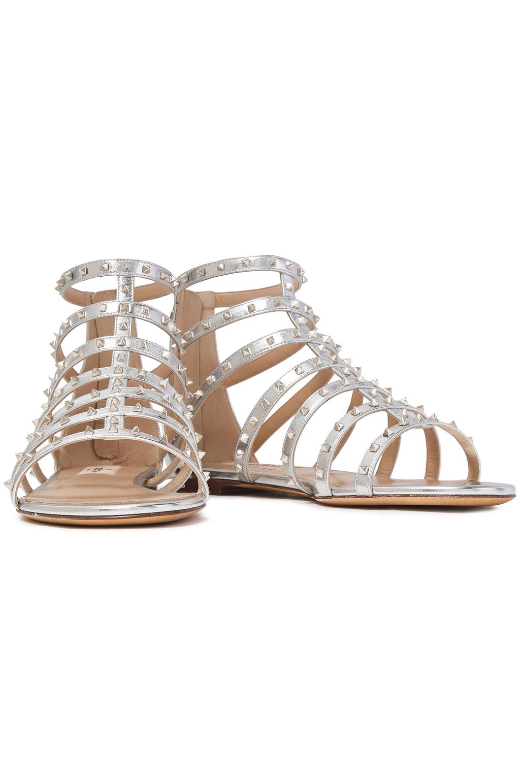 VALENTINO GARAVANI Rockstud metallic leather sandals