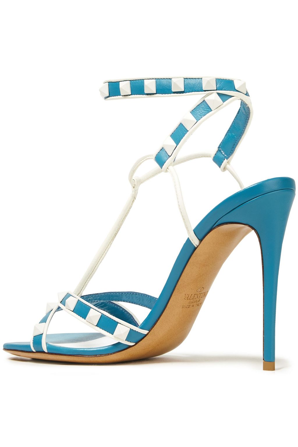 VALENTINO GARAVANI Free Rockstud two-tone leather sandals