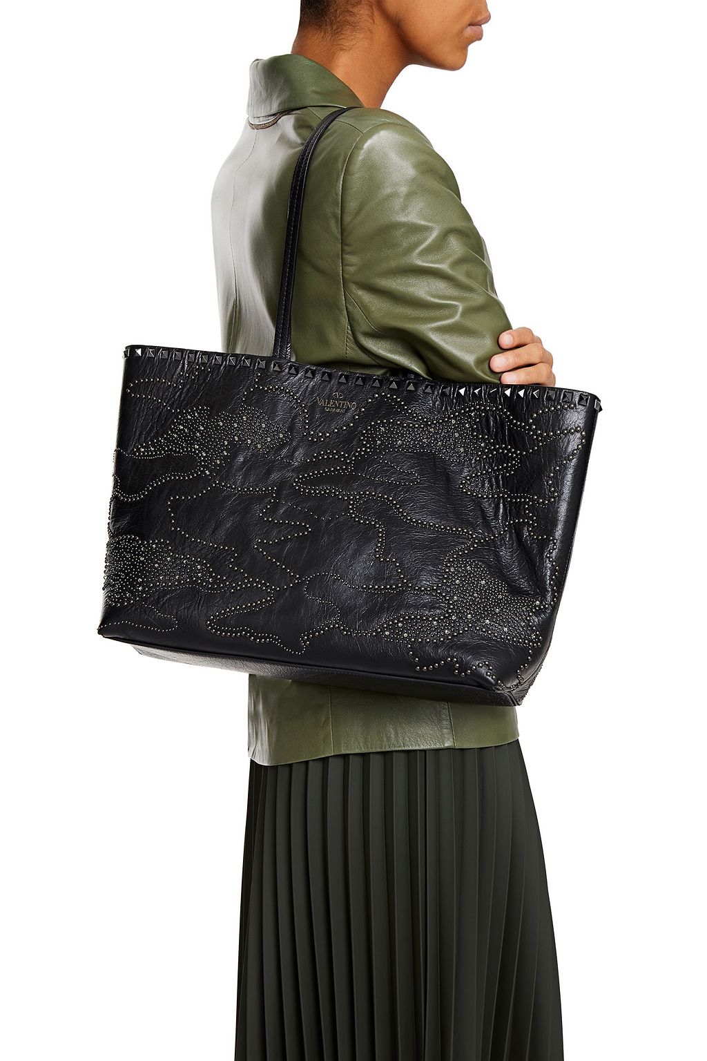 VALENTINO GARAVANI Rockstud embellished leather tote
