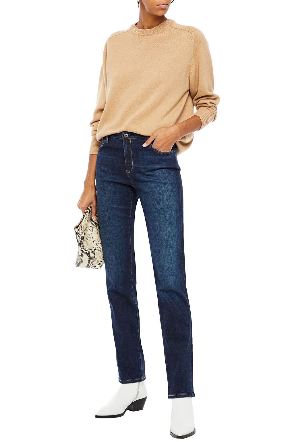 AG JEANS Faded mid-rise skinny jeans