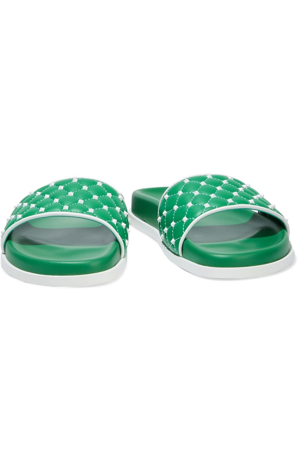 VALENTINO GARAVANI Rockstud Spike quilted leather slides