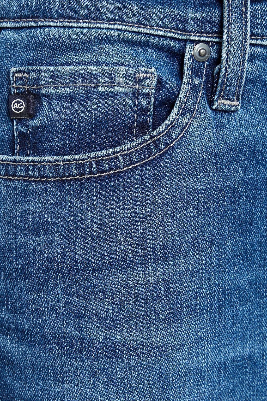 AG JEANS Cropped faded high-rise skinny jeans