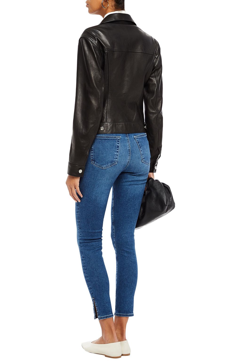 AG JEANS Cropped faded high-rise skinny jeans