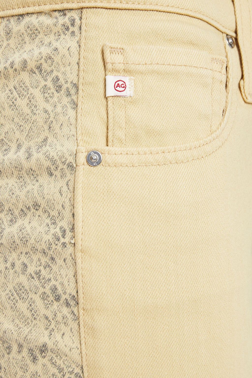 AG JEANS Cropped paneled high-rise straight-leg jeans