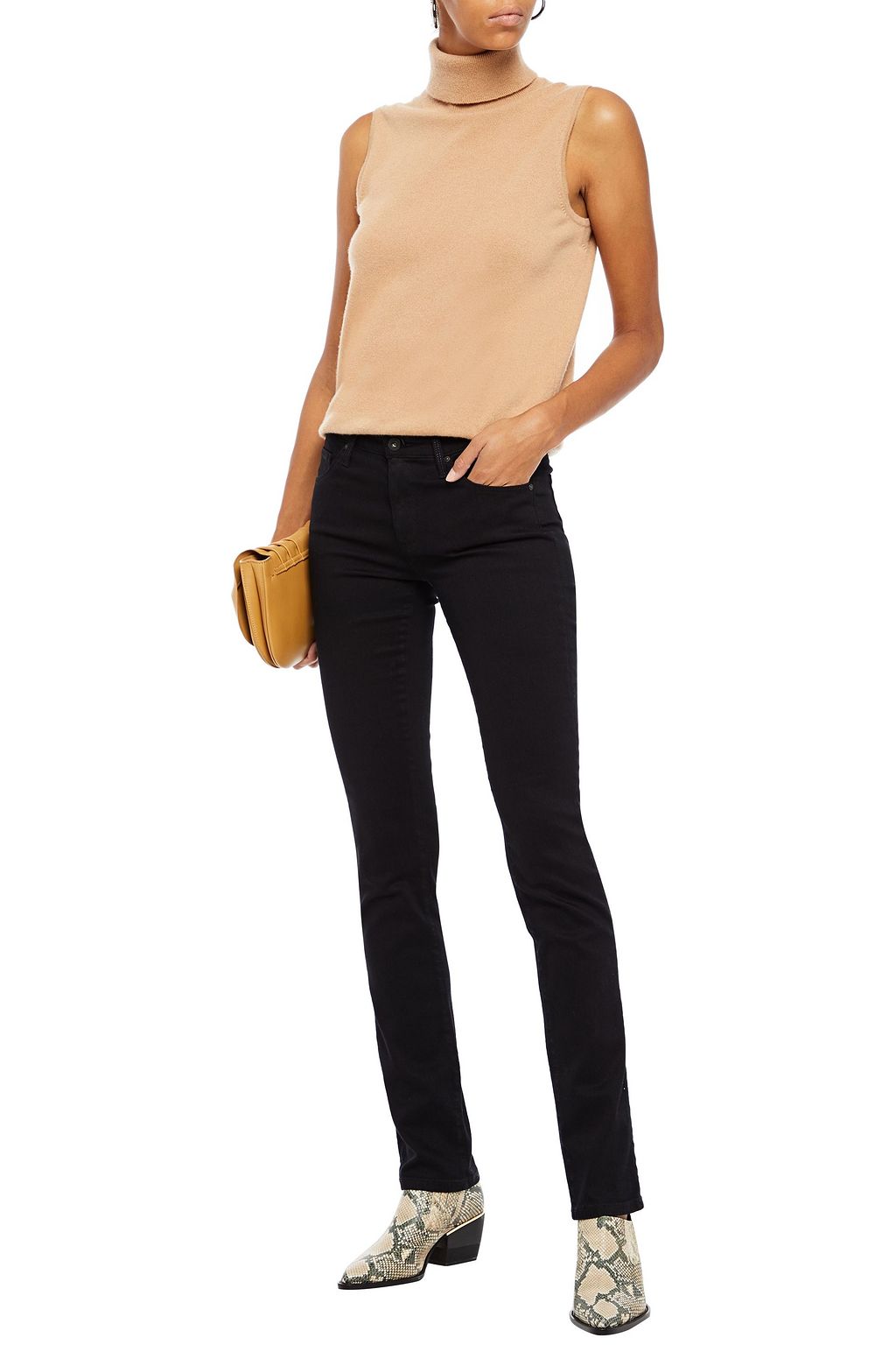 AG JEANS Faded mid-rise skinny jeans
