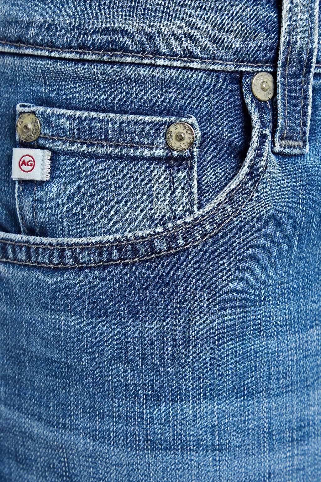 AG JEANS Frayed mid-rise skinny jeans