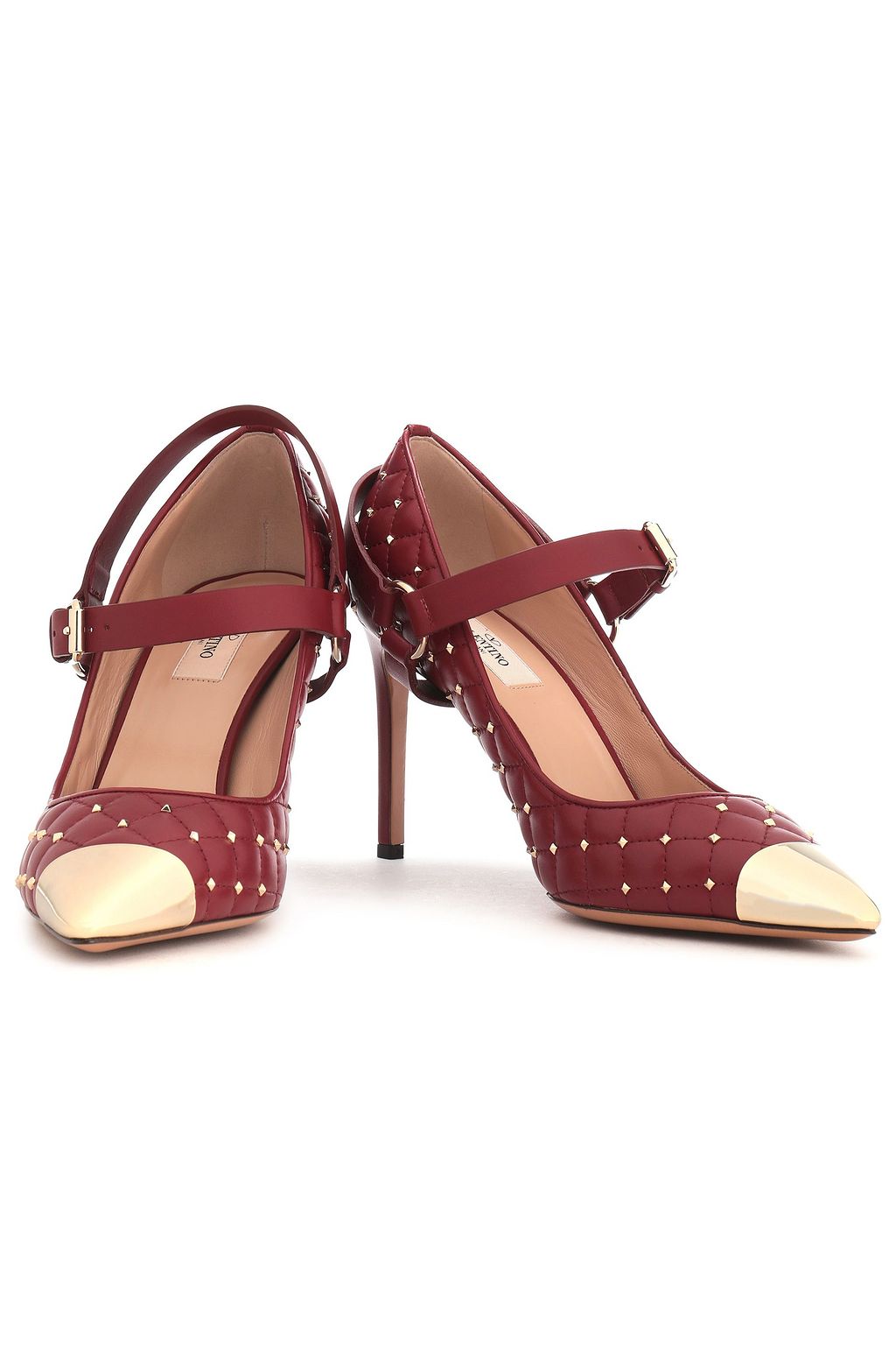 VALENTINO GARAVANI Rockstud Spike quilted leather pumps