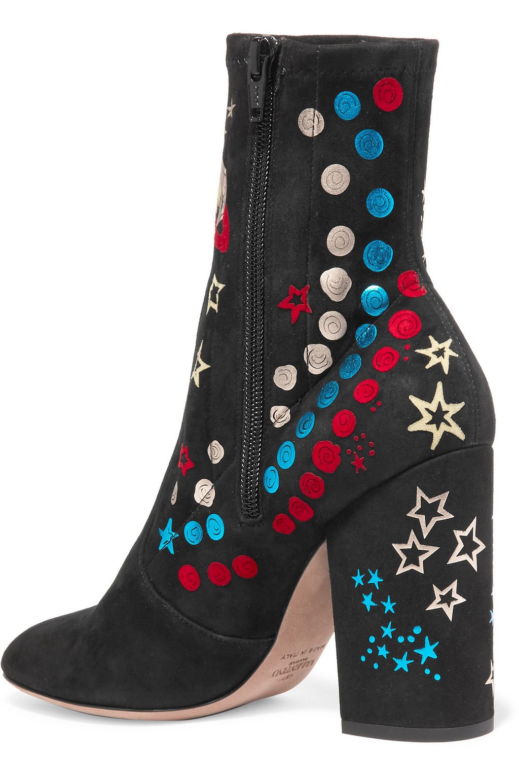 VALENTINO GARAVANI Printed suede ankle boots