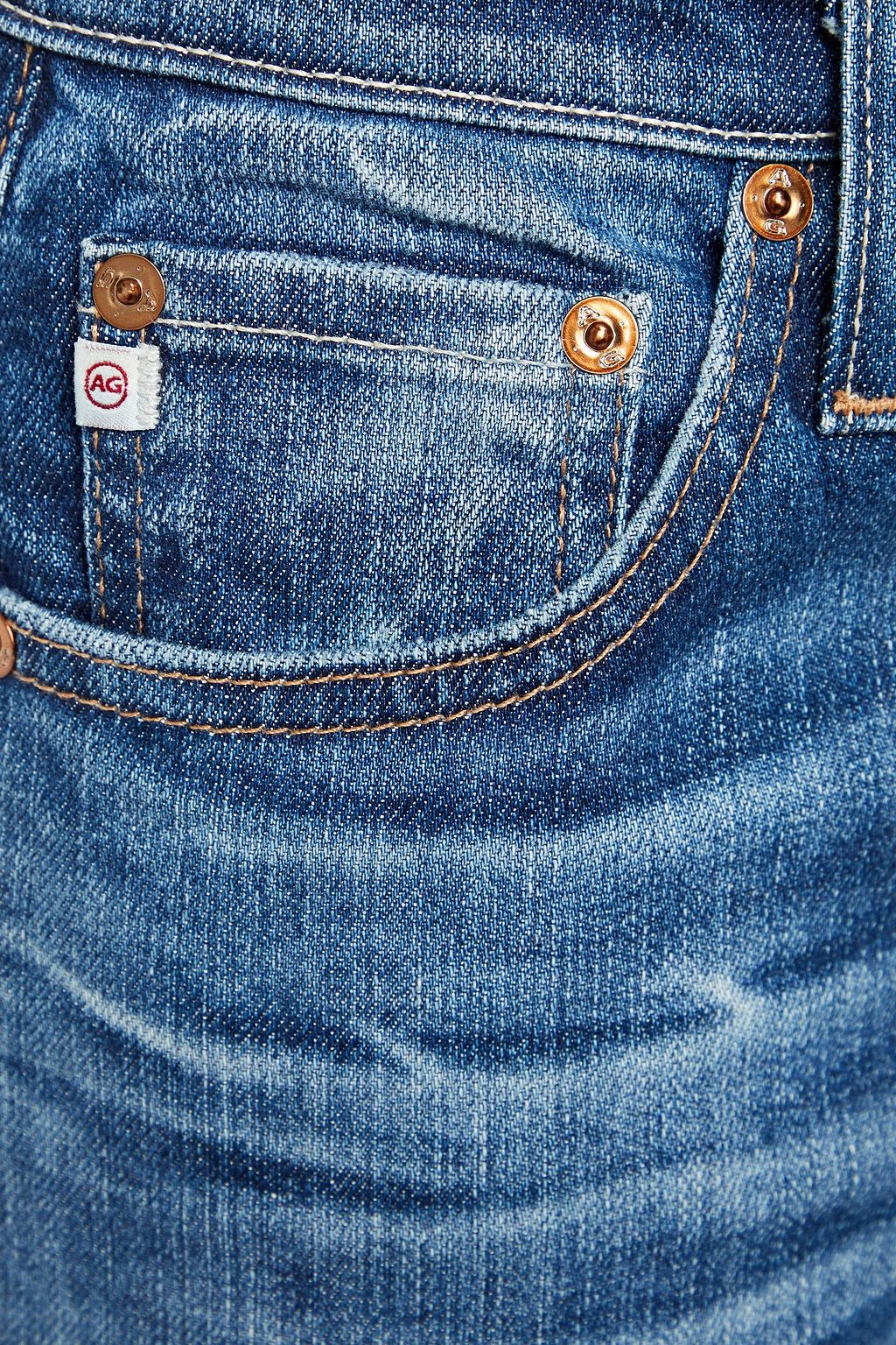 AG JEANS Cropped high-rise straight-leg jeans