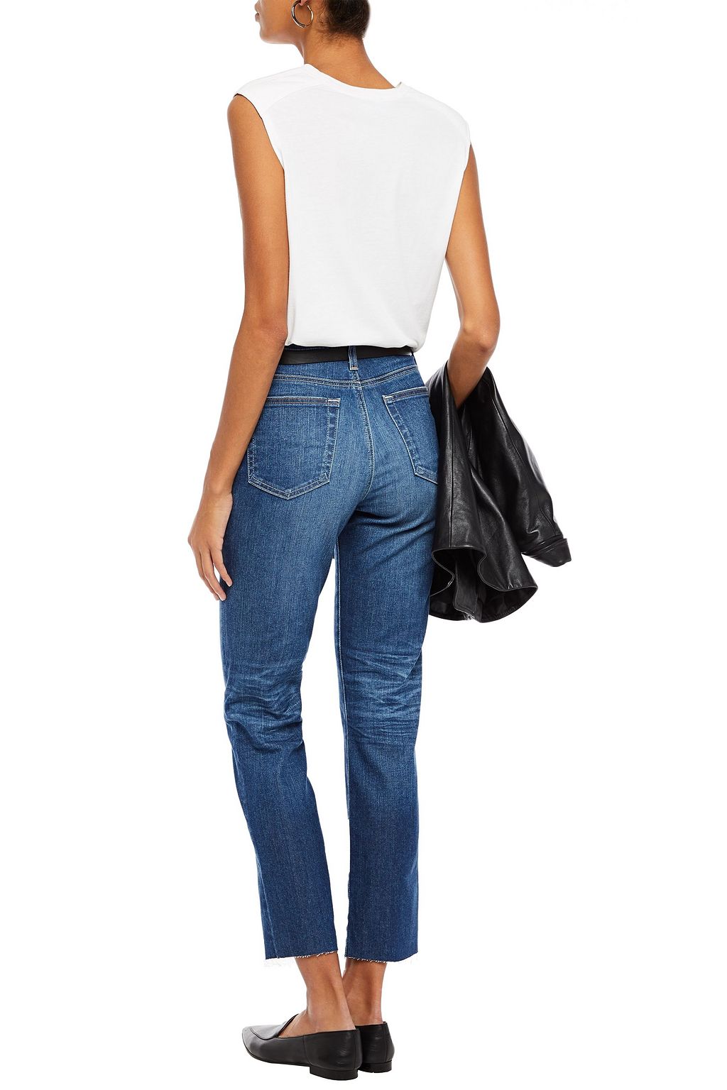 AG JEANS Cropped high-rise straight-leg jeans
