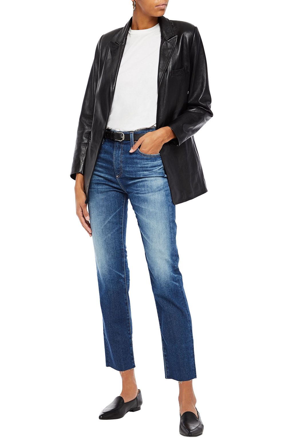 AG JEANS Cropped high-rise straight-leg jeans