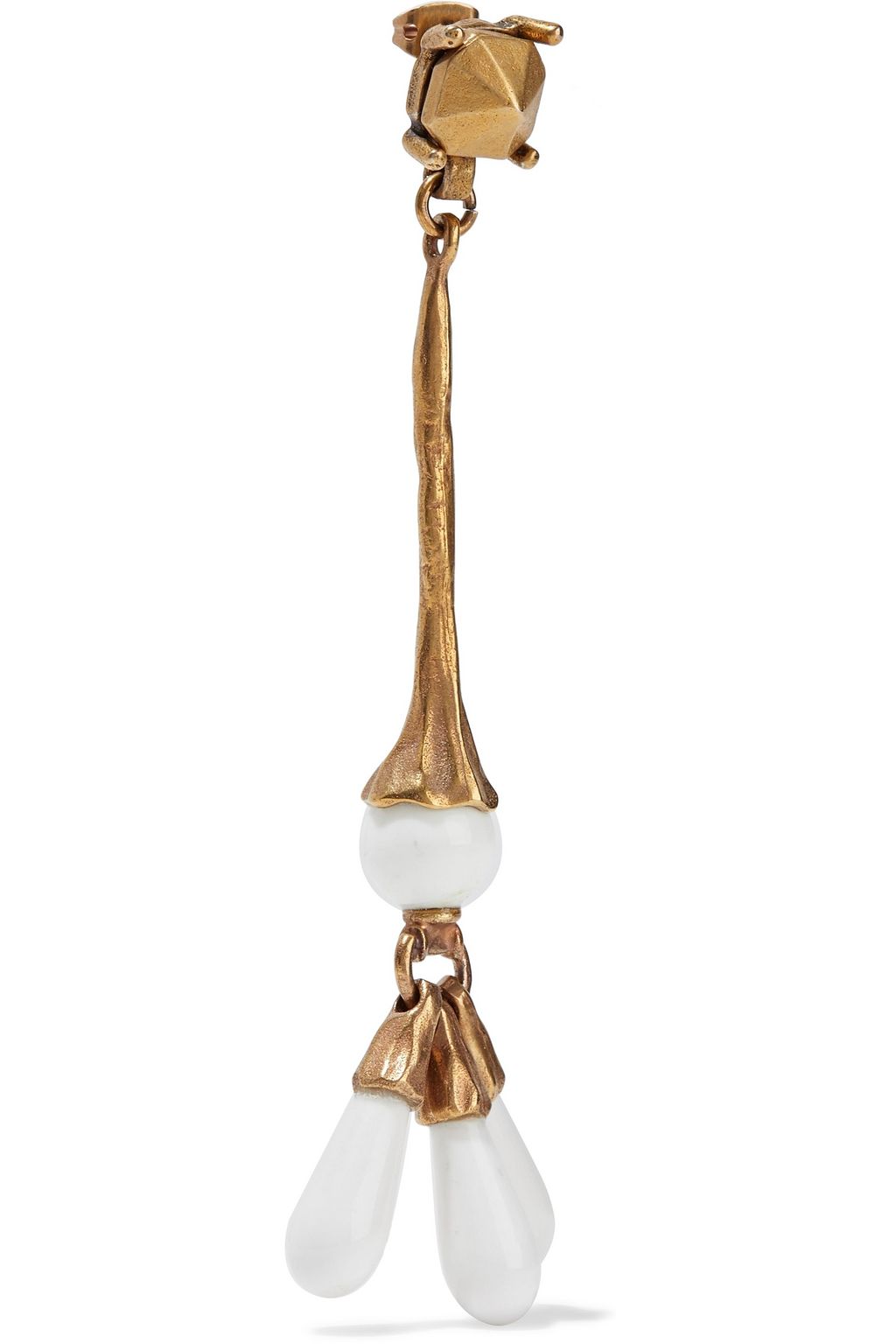 VALENTINO GARAVANI Burnished gold-tone resin earrings