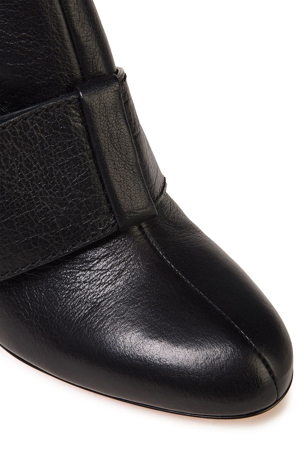 VALENTINO GARAVANI Bow-embellished textured-leather ankle boots