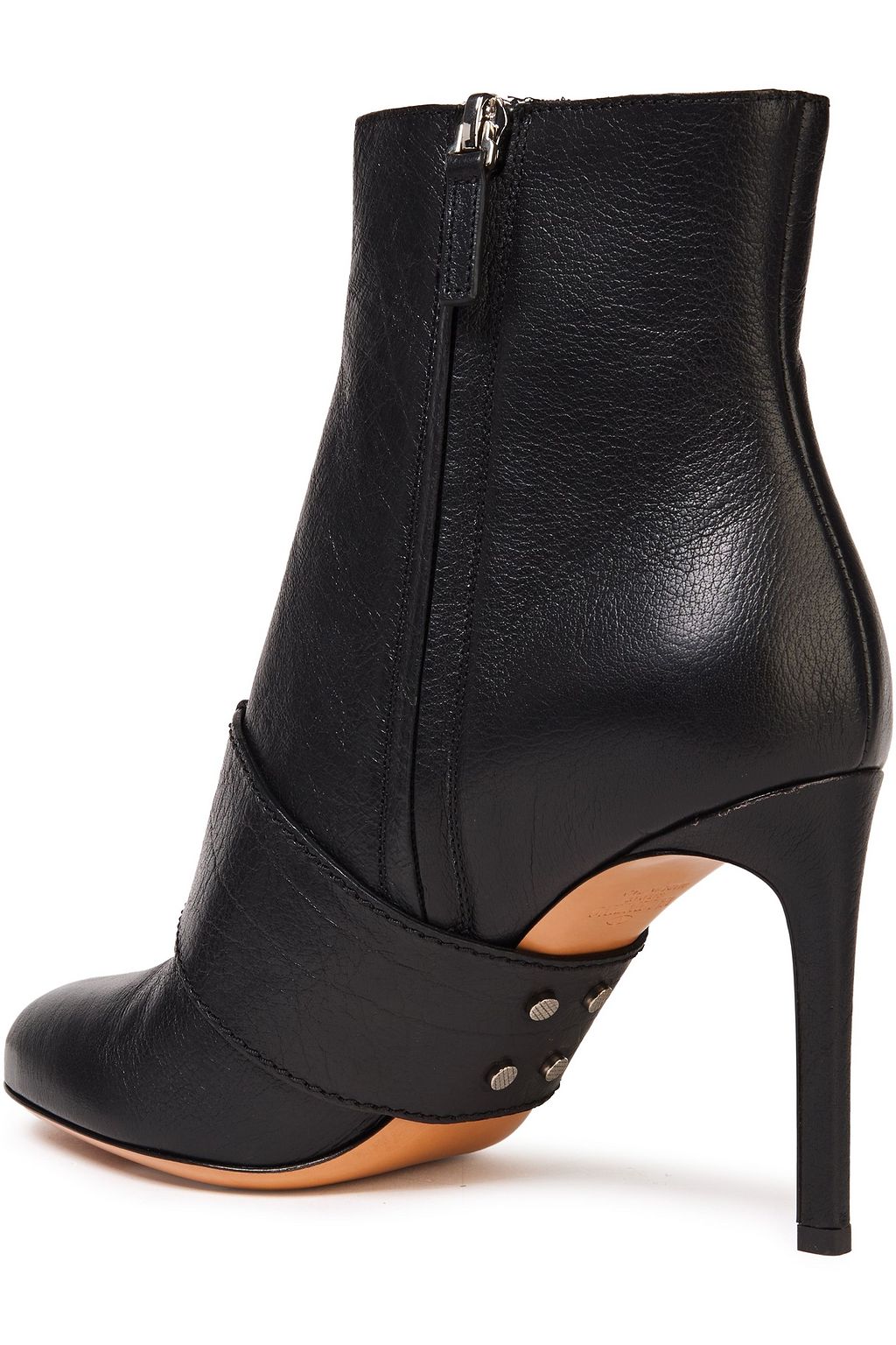 VALENTINO GARAVANI Bow-embellished textured-leather ankle boots