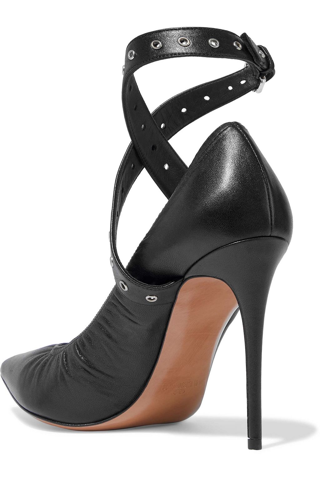 VALENTINO GARAVANI Eyelet-embellished leather pumps