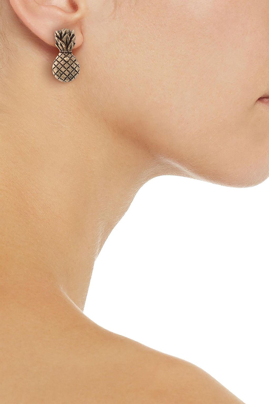 VALENTINO GARAVANI Burnished gold-tone clip earrings
