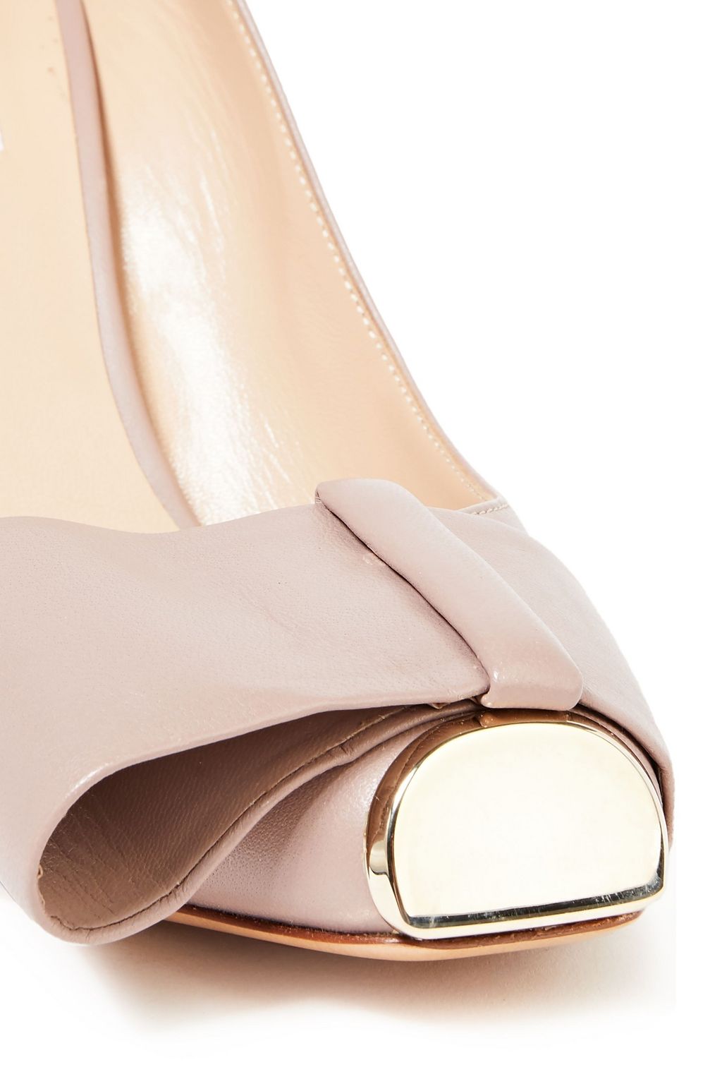 VALENTINO GARAVANI Half Bow embellished leather pumps