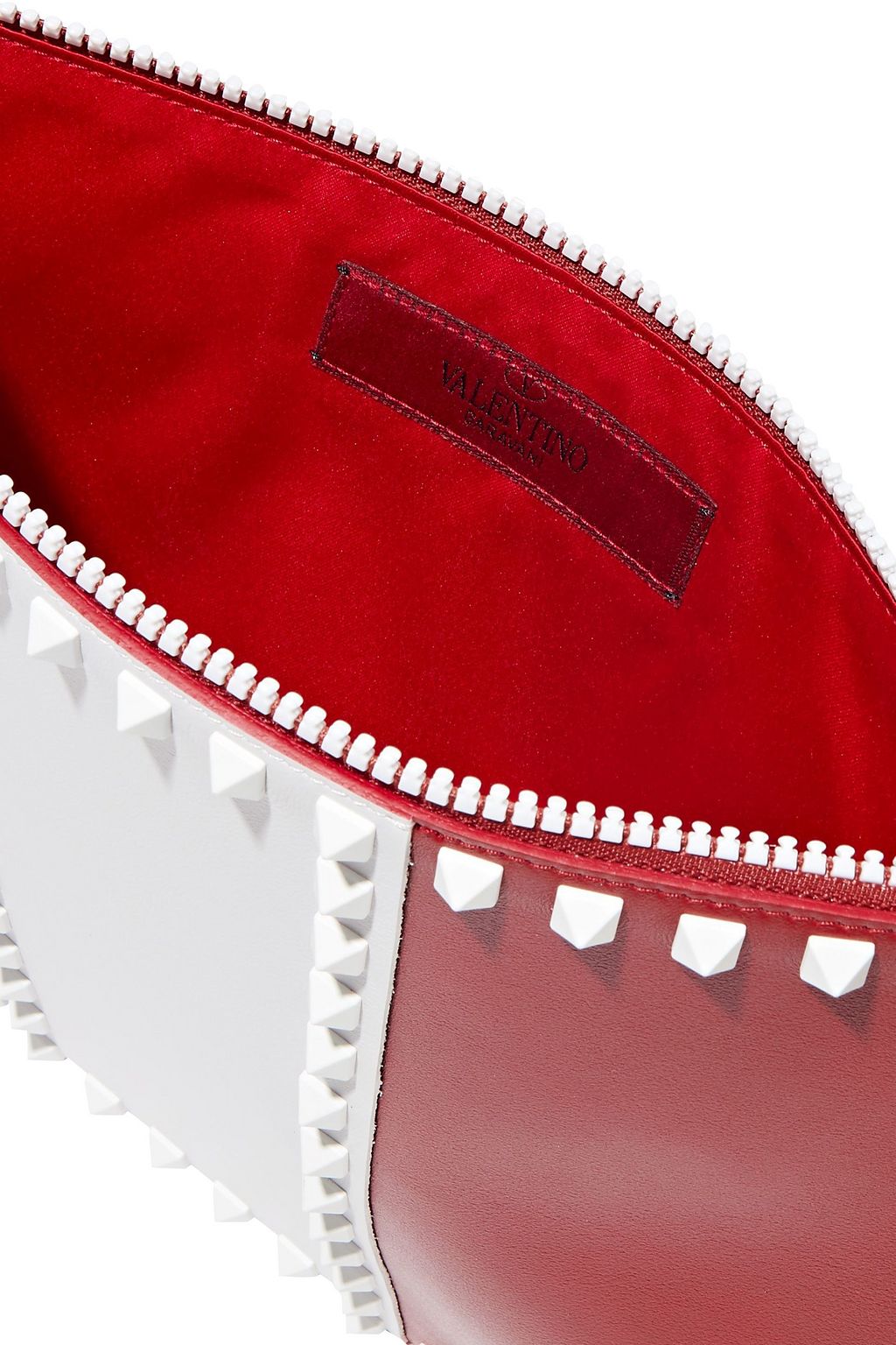 VALENTINO GARAVANI Rockstud two-tone leather pouch