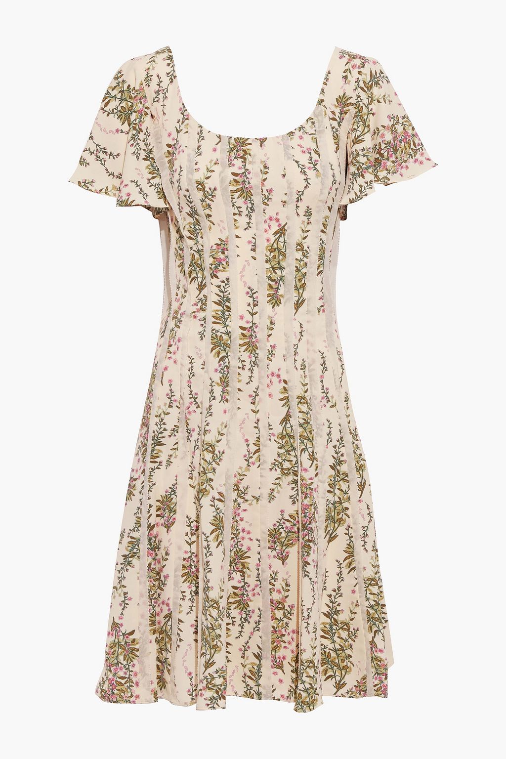 MIKAEL AGHAL Georgette-trimmed floral-print crepe de chine dress | THE ...