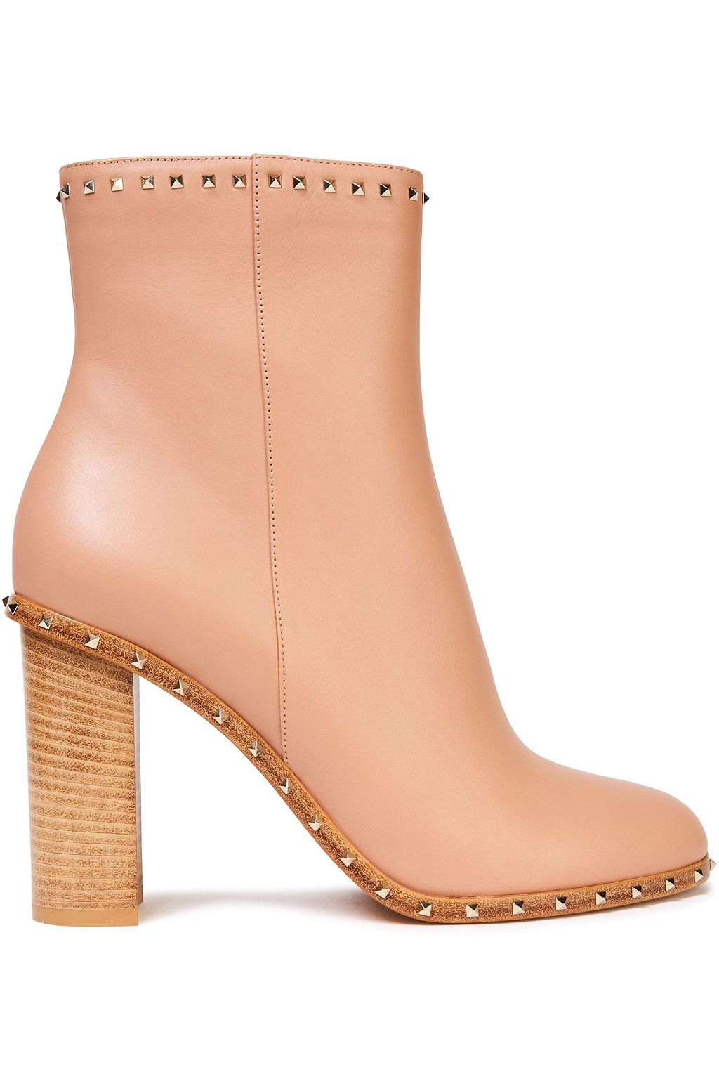 Blush Rockstud leather ankle boots 