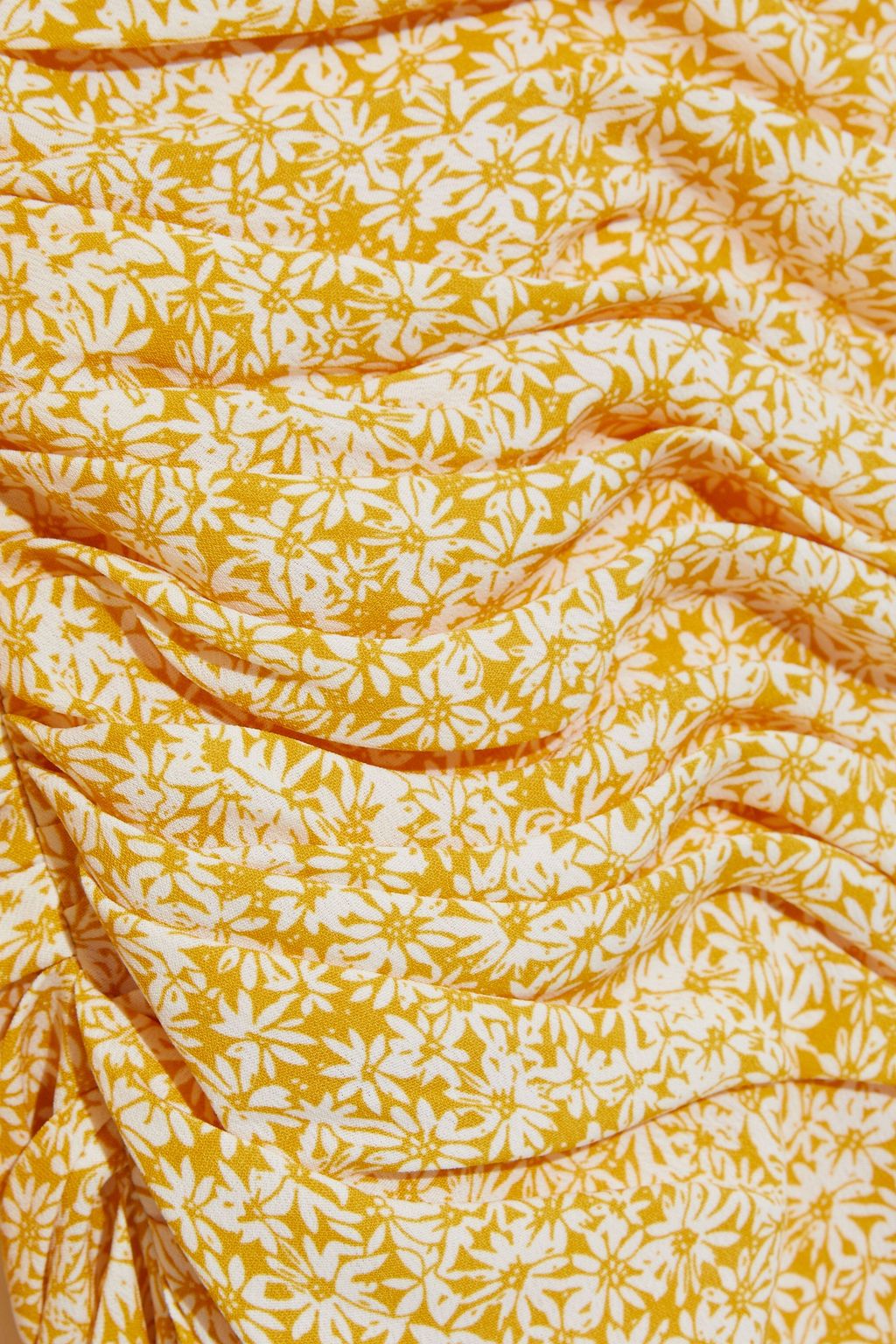 MIKAEL AGHAL Ruched floral-print crepe de chine dress